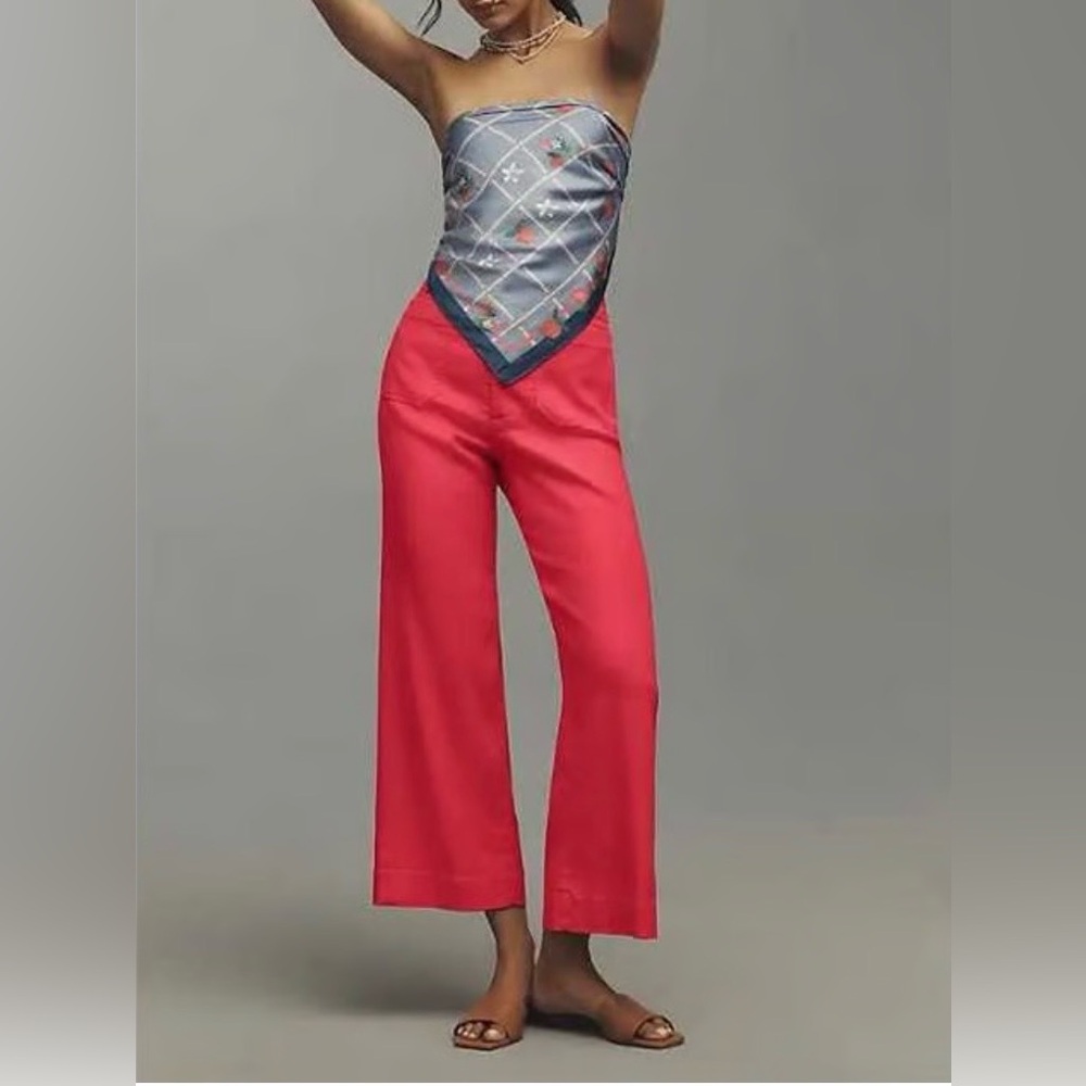 Anthropologie The Colette European Linen Stretch Wide Leg Pants NWT!